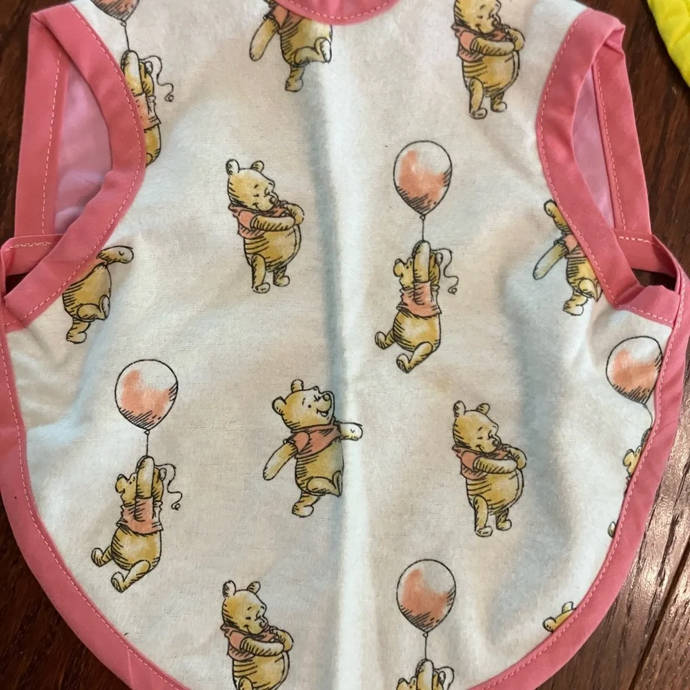 Handmade Winnie the Pooh Fabric baby bibs bundle